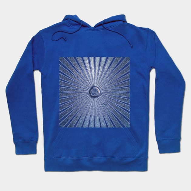 Blue glittery sparkles vintage sun rays retro Hoodie by designsbyxarah